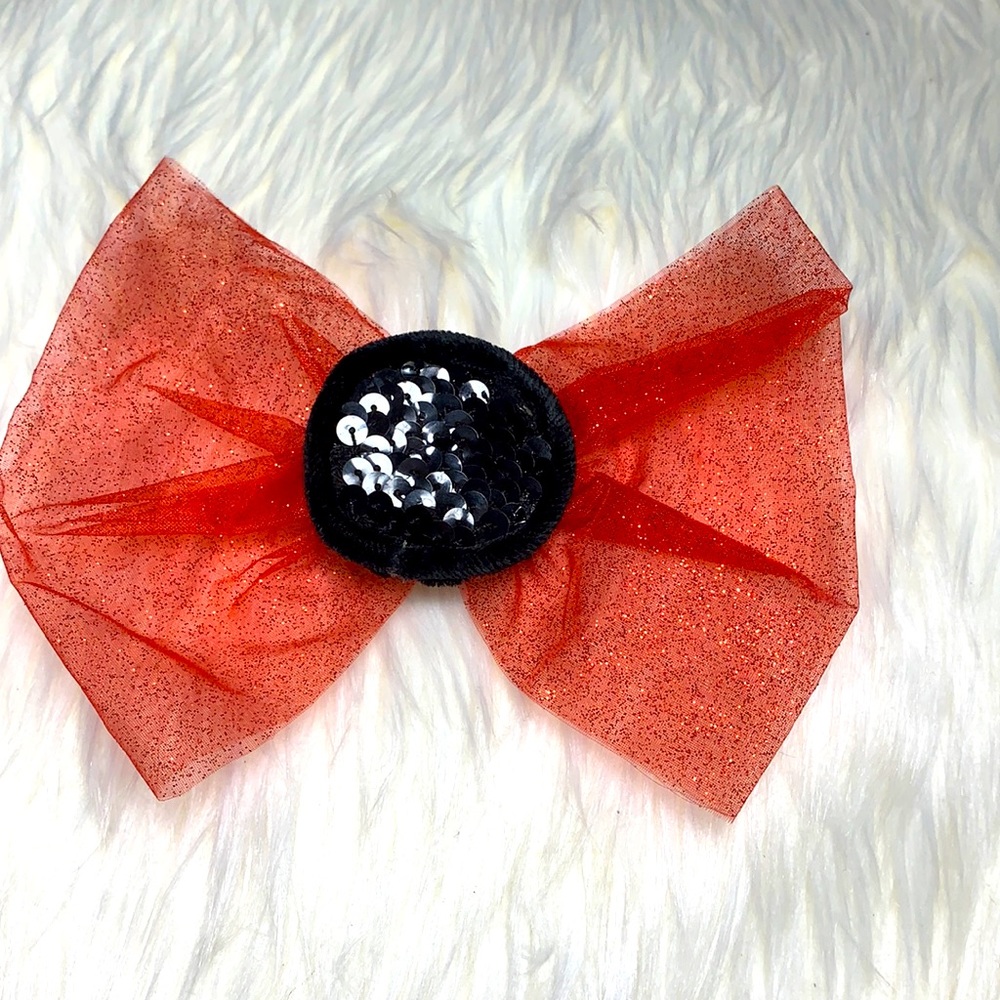 Red Shimmer Hair Bow